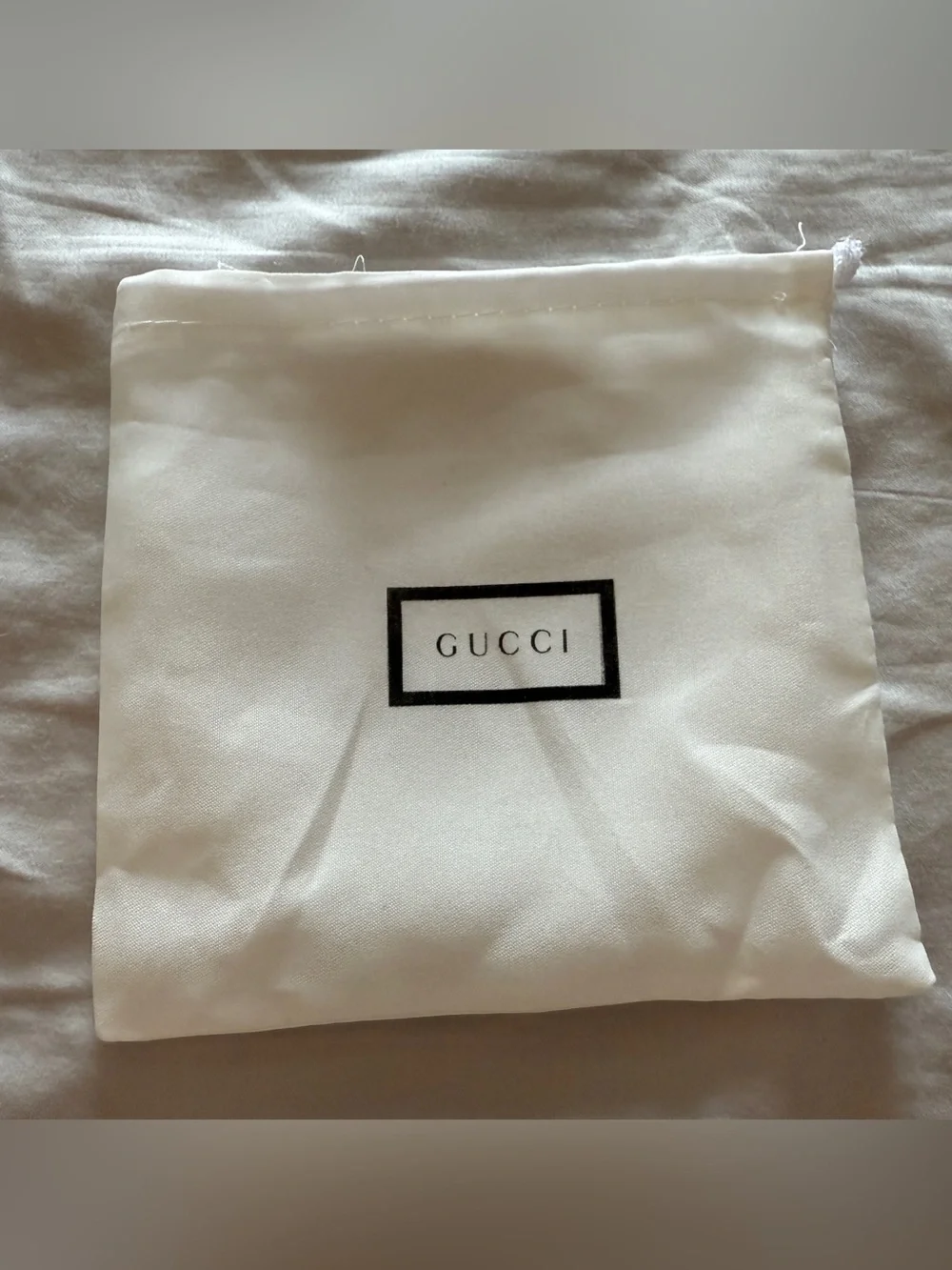 2 X Gucci Belt Dust Bag White With black Gross grain Drawstring 6.5” X6” Storage